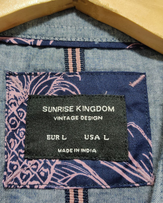 Sunrise Kingdom Blue Cotton Shirt For Men L