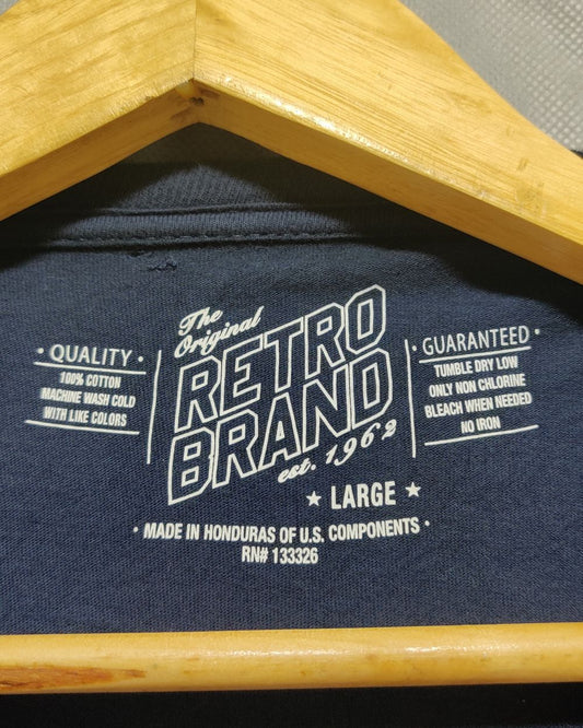 Retro Black Blue T Shirt For Men L