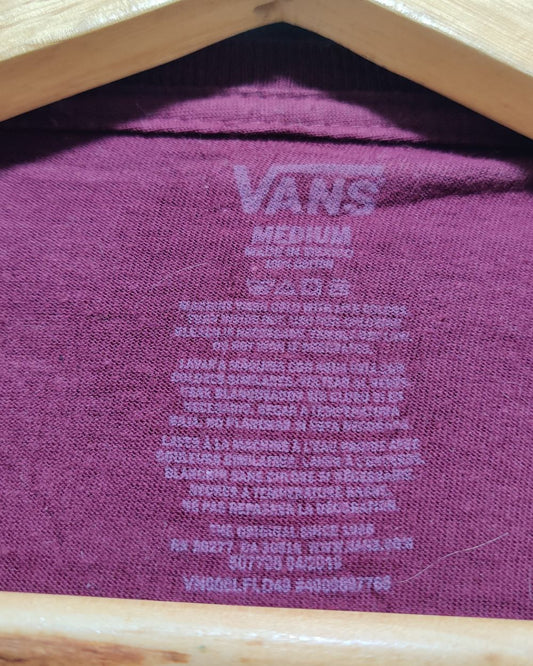 Vans Maroon T Shirt For Men M