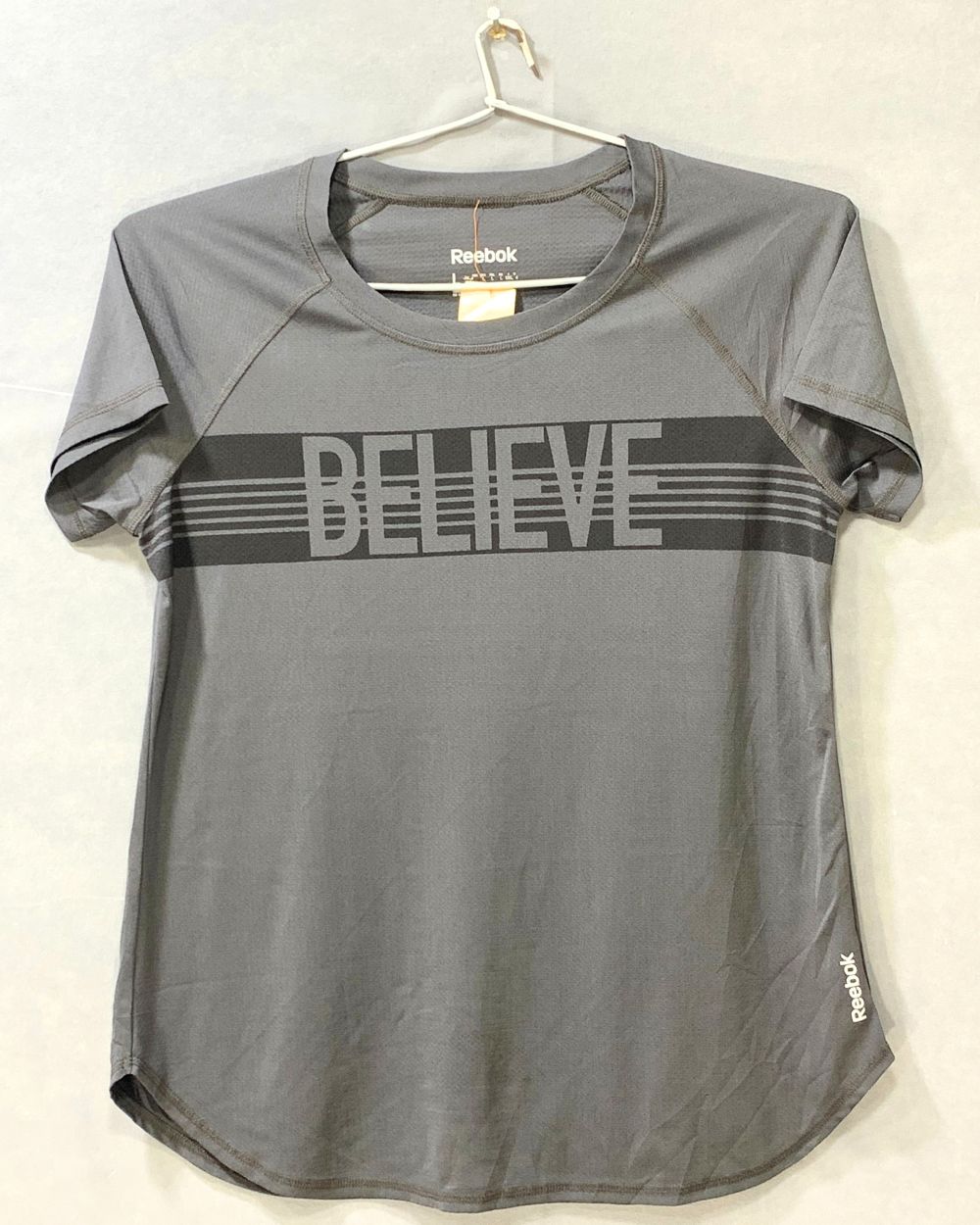 Reebok Gray Sports For Women T Shirt L