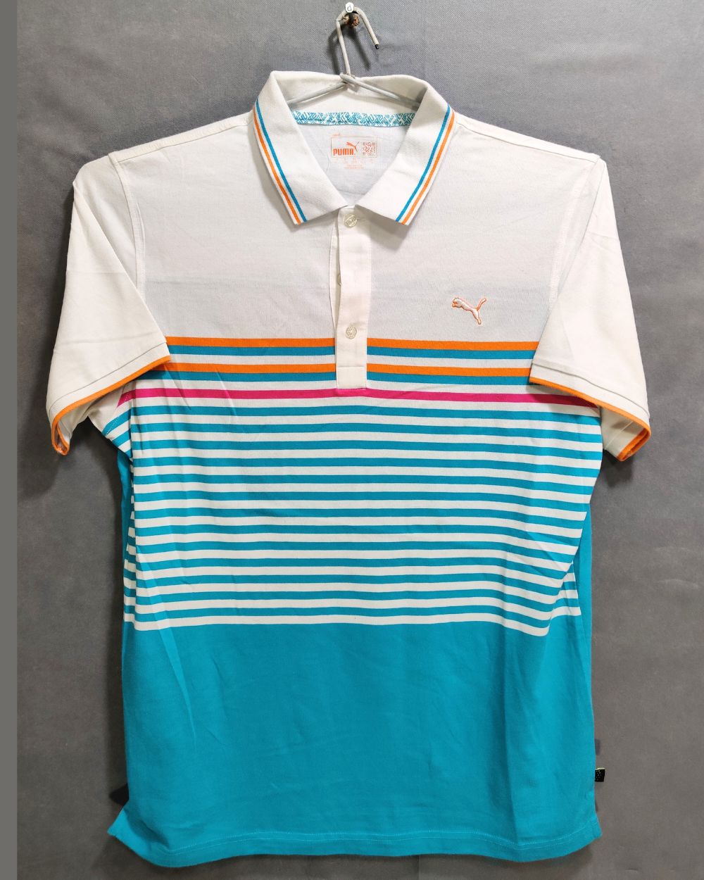Puma White Cotton Polo T Shirt For Men L