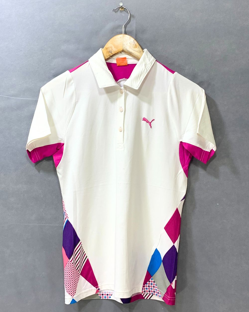 Puma White Sports For Women Polo T Shirt S