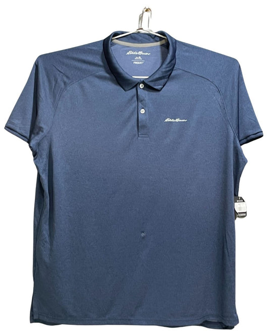 Eddie Bauer Blue Polyester Sport Polo T Shirt For Men X Large