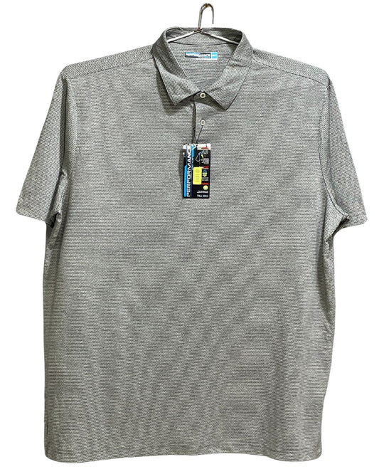 Performance Gray Polyester Sport Polo T Shirt For Men L