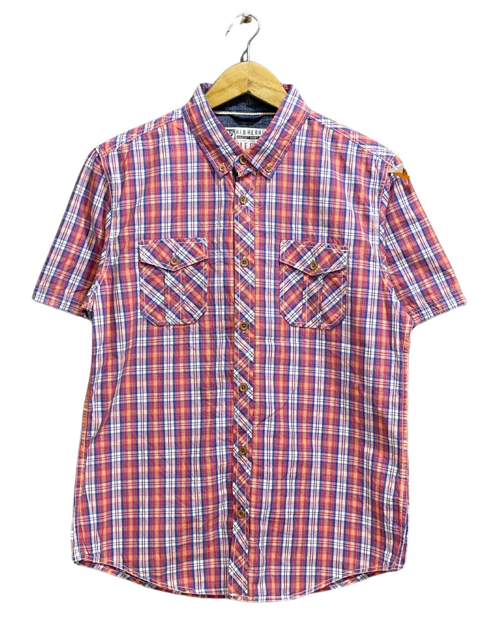 RED HERING Red Cotton Shirt For Men Medium
