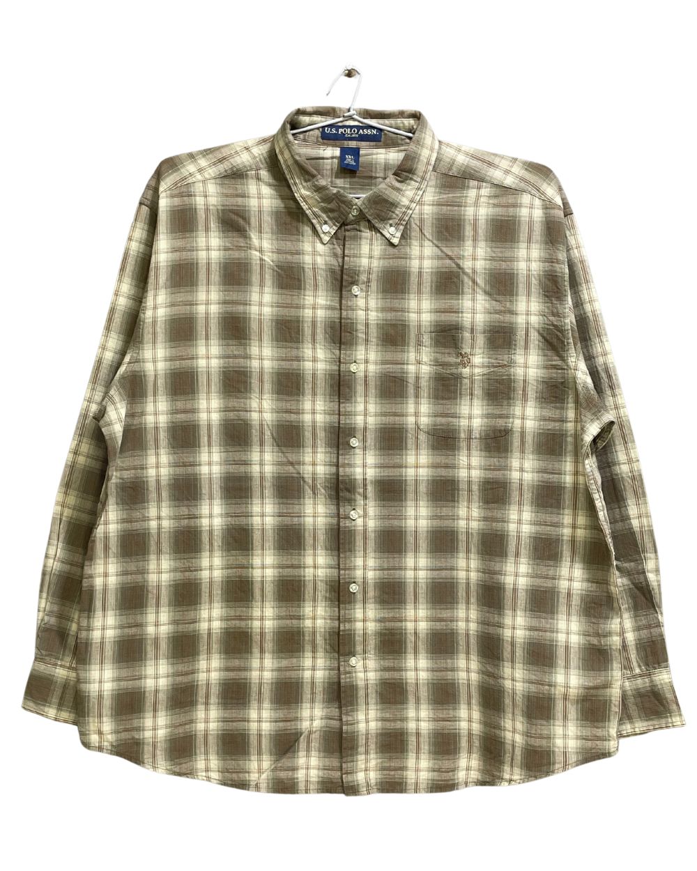 U.S.POLO.ASSN. Cream Cotton Shirt For Men XX Large