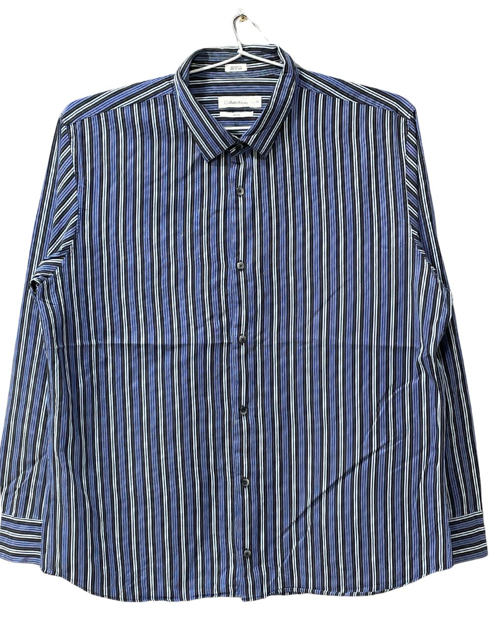 Calvin Klein Blue Cotton Shirt For Men XX Large