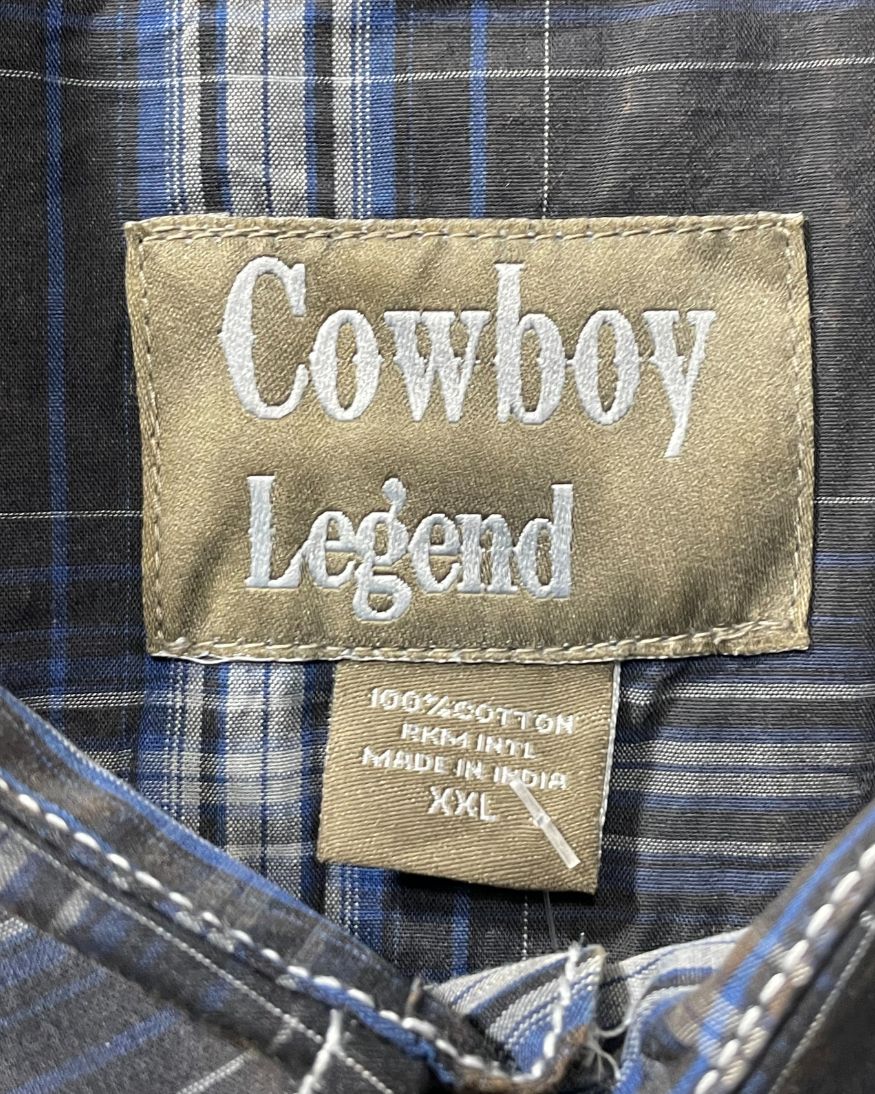 Cow Boy Legend Black Cotton Falalen Winter Shirt For Men XX Large