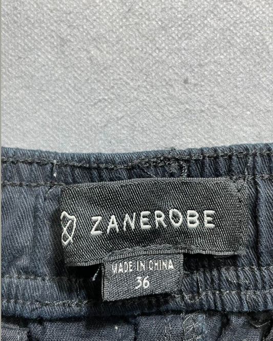 Zane Robe Black Cotton For Men Cargo Pant Medium