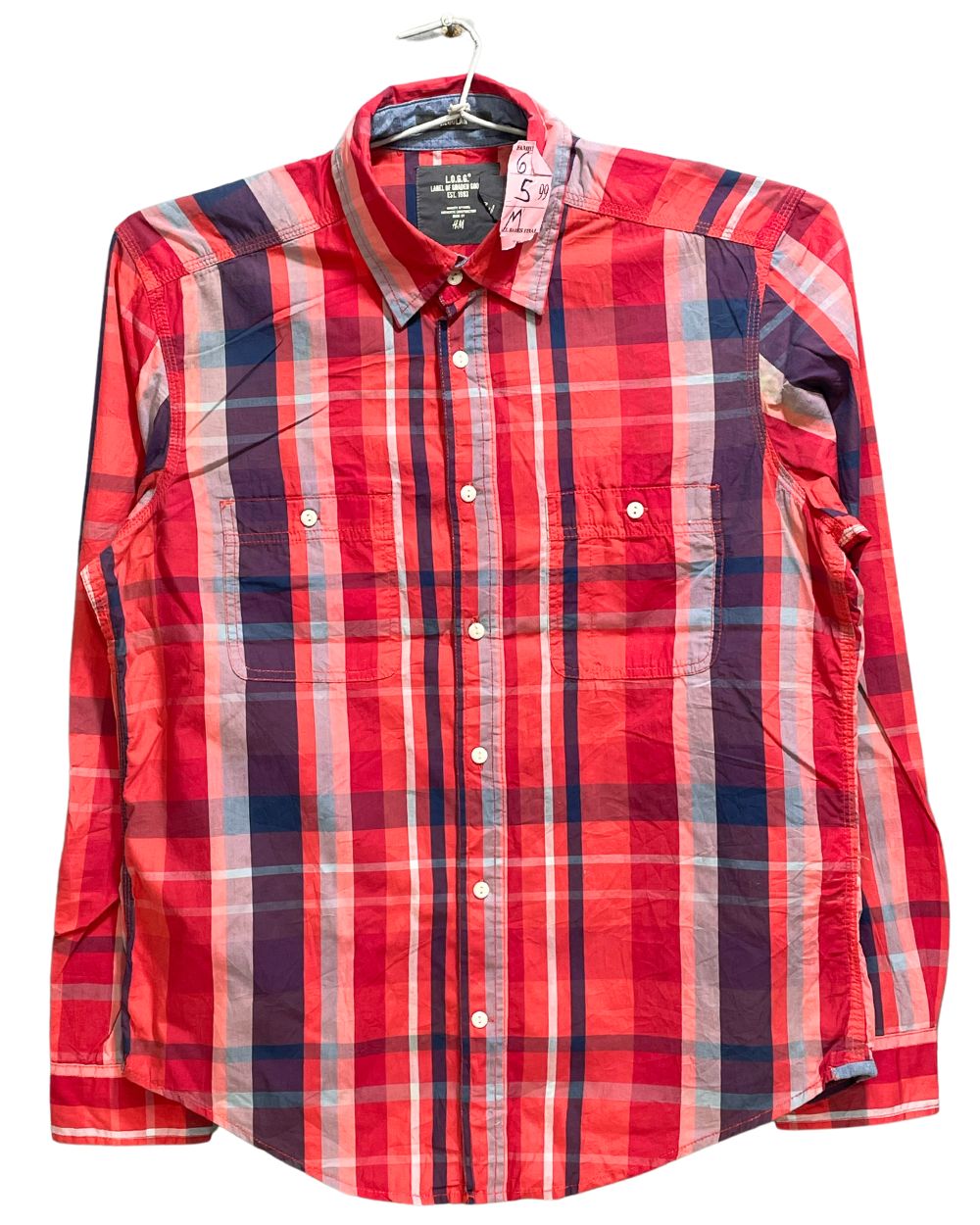 Label Of Graded Goods Red Cotton Shirt For Men M