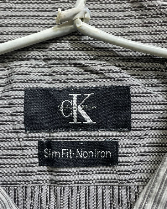 Calvin Klein Gray Cotton Shirt For Men L