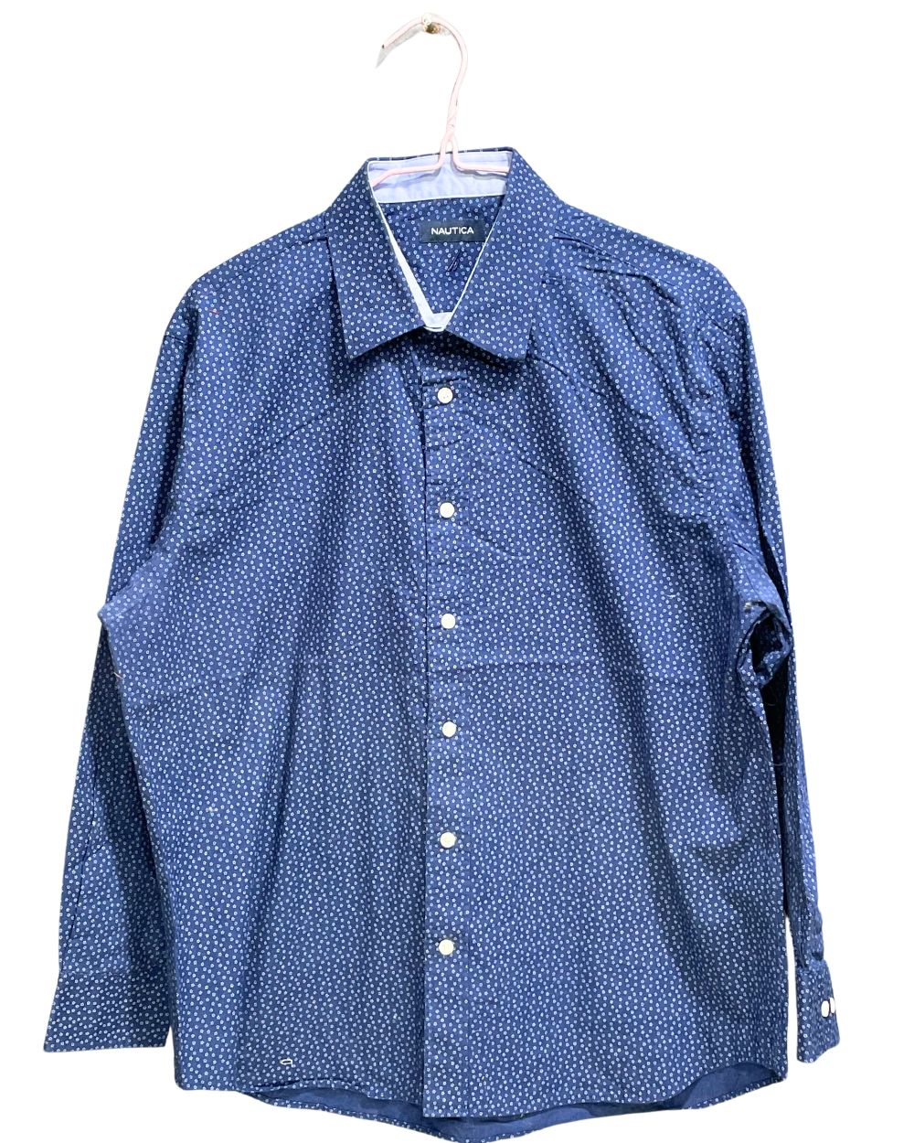 Nautica Blue Cotton Shirt For Men L