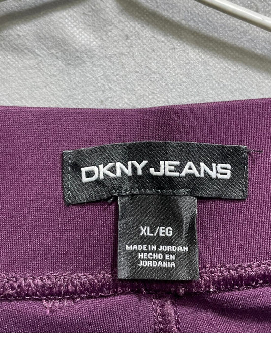 DKNY Purple Polyester Jersey Stretch Gym tights For Women XX Large