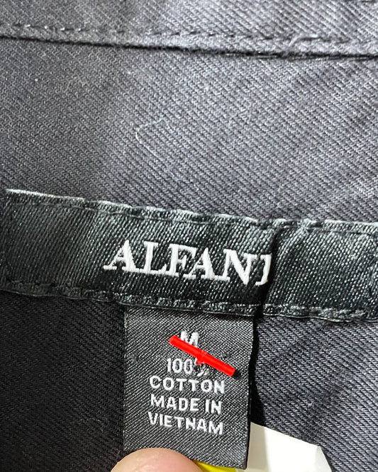 Alfani Black Cotton Shirt For Men M