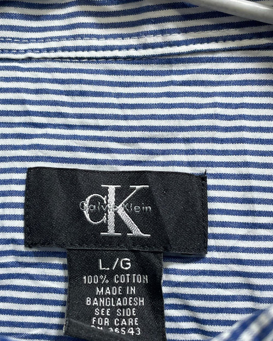Calvin Klein Blue Cotton Shirt For Men L