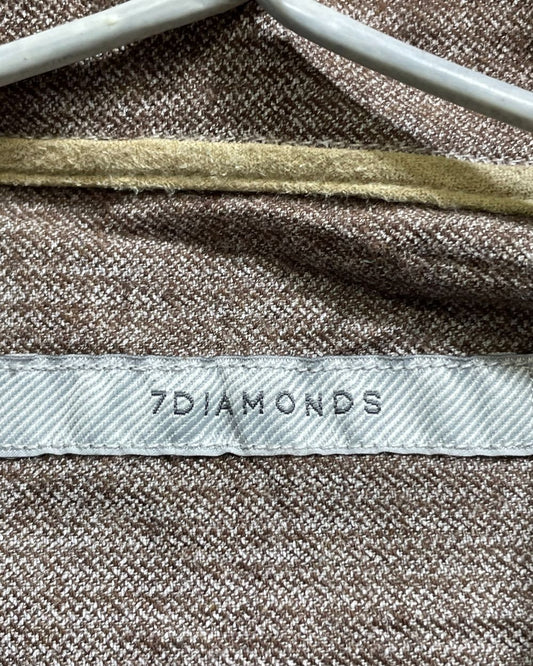 7 Diamonds Red Cotton Shirt For Men L