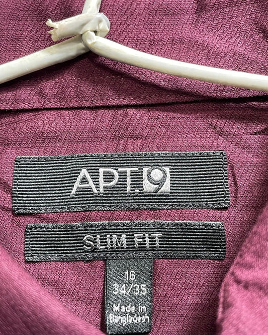 APT.9 Maroon Cotton Shirt For Men M