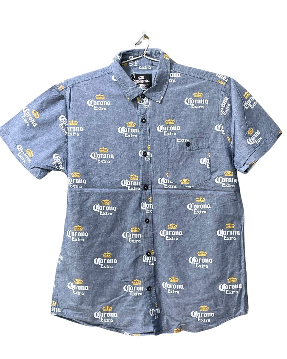 Corona Extra Gray Cotton Shirt For Men L