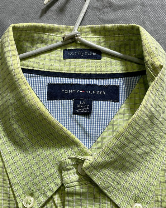 Tommy Hilfiger Green Cotton Shirt For Men XXL | Preloved Labels