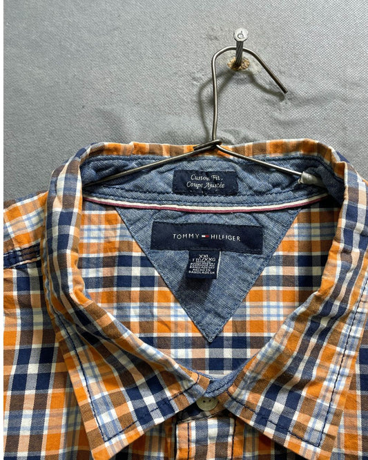 Tommy Hilfiger Orange Cotton Shirt For Men XXL | Preloved Labels