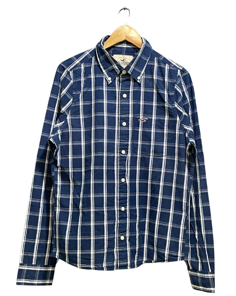 Hollister Blue Cotton Shirt For Men Large | Preloved Labels