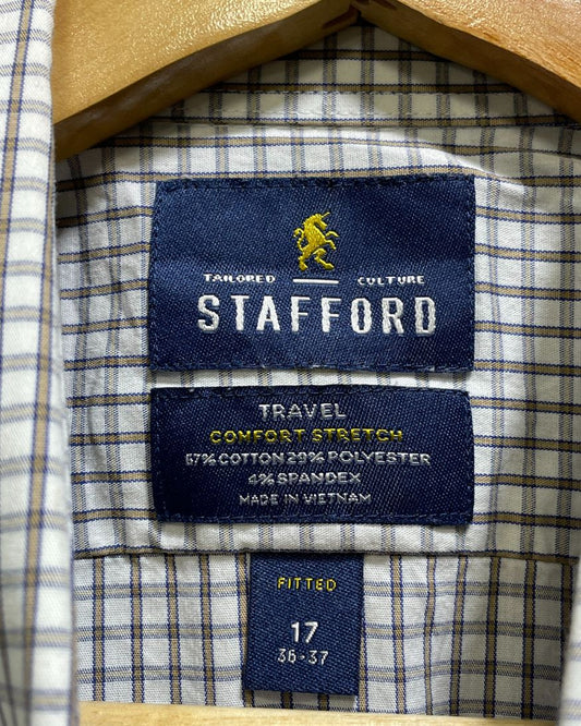 Stafford White Cotton Shirt For Men Large | Preloved Labels