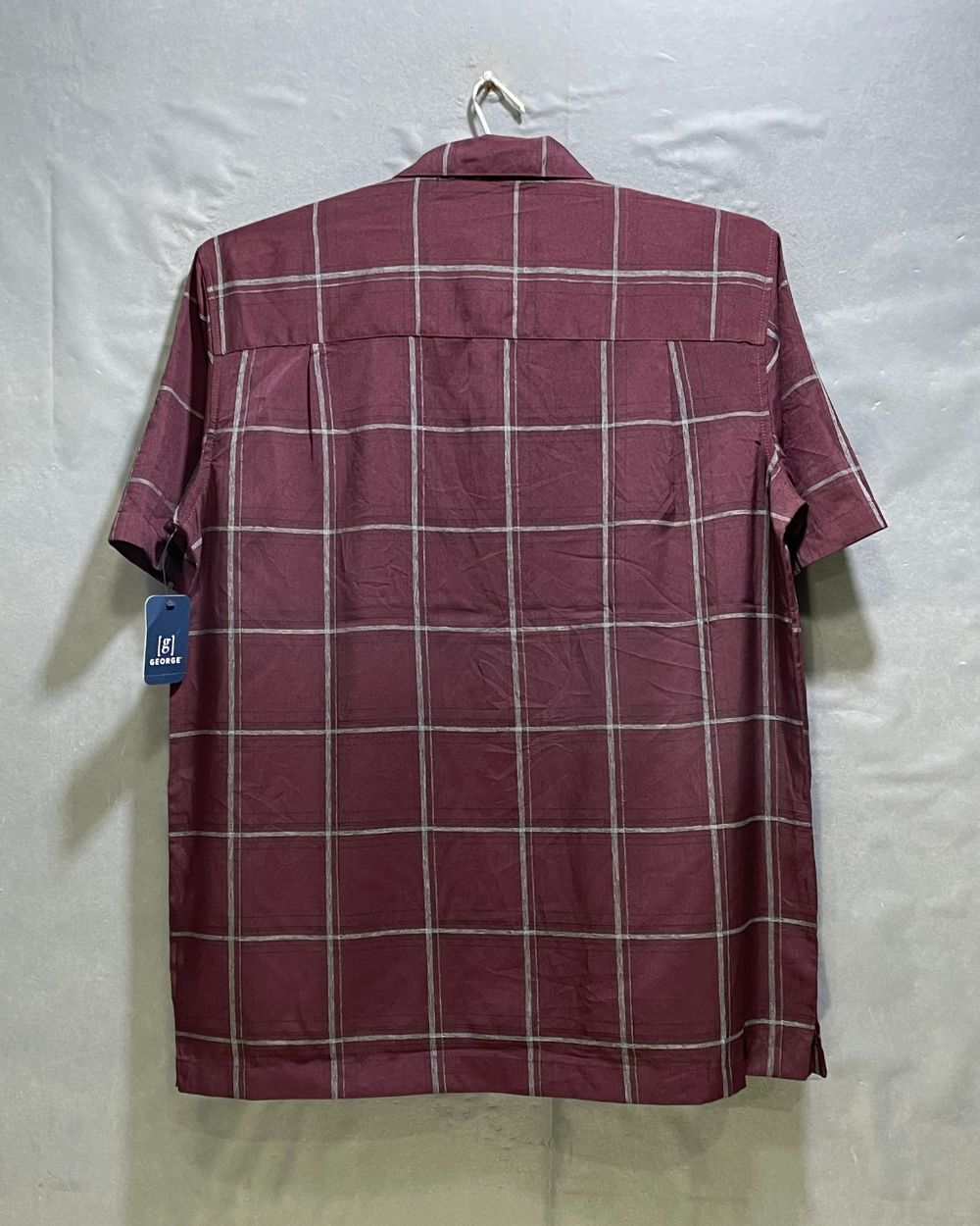 George Maroon Cotton Shirt For Men Large | Preloved Labels