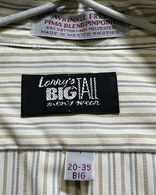 Lassy's Big Tall Cream Cotton Shirt For Men 3X Large | Preloved Labels