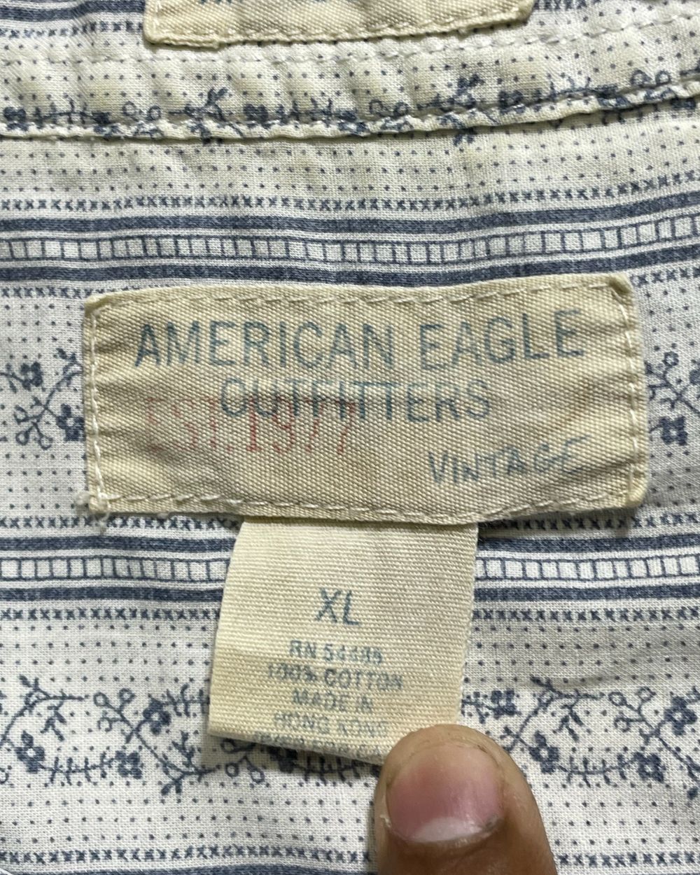 American Eagle Gray Cotton Shirt For Men X Large | Preloved Labels