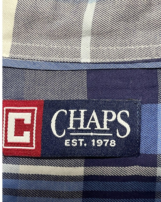 Chaps Blue Cotton Shirt For Men XX Large | Preloved Labels