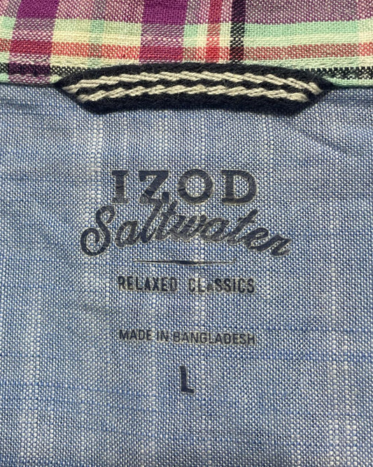 Izod Green Cotton Shirt For Men Large | Preloved Labels