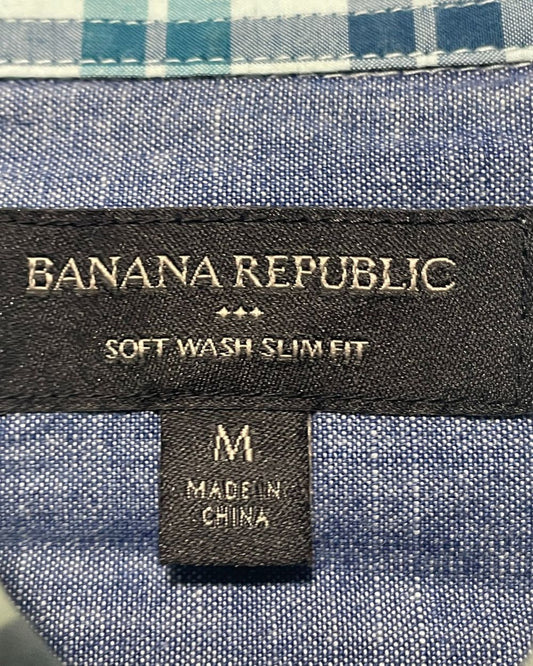 Banana Republic Green Cotton Shirt For Men Medium | Preloved Labels