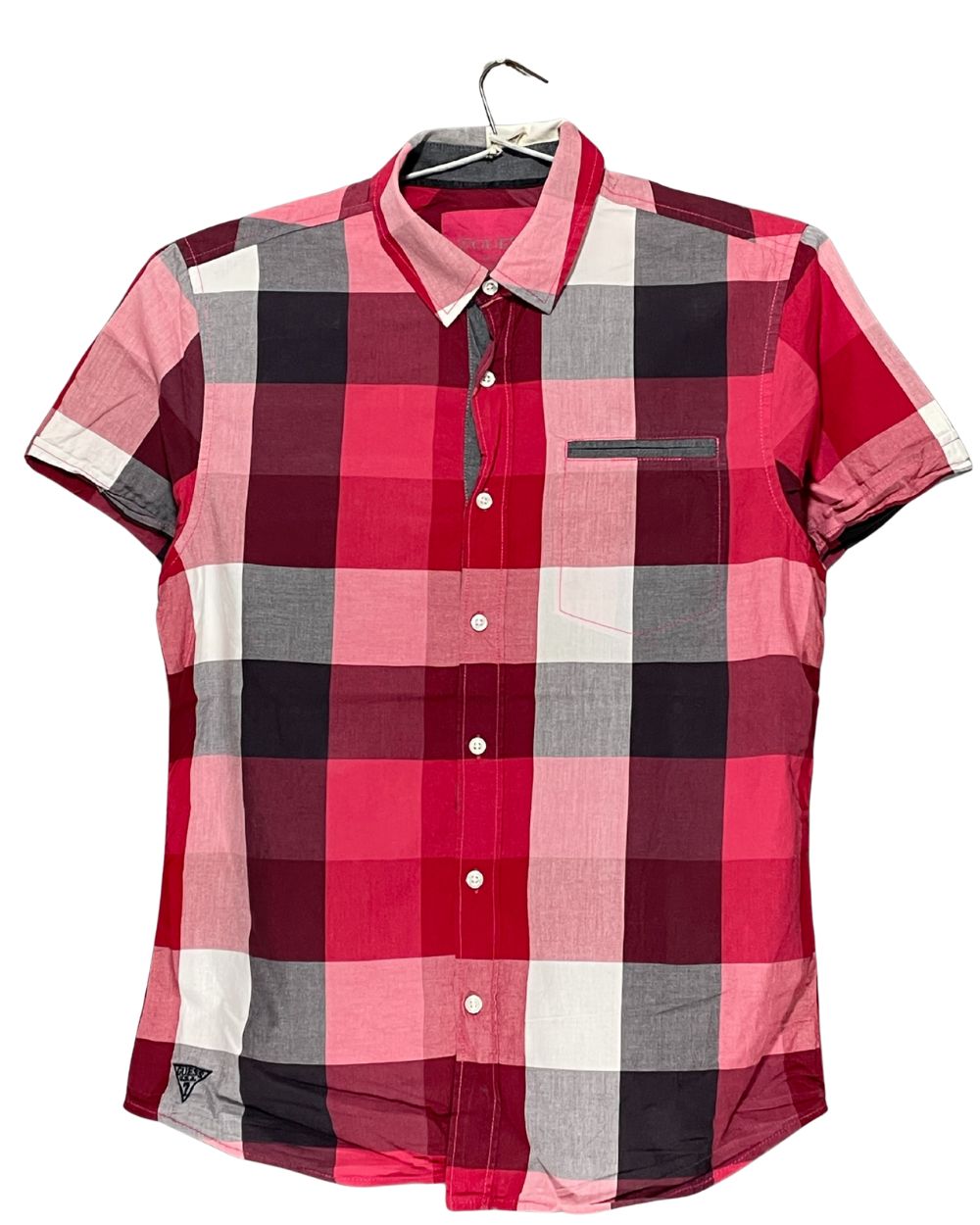 Guess Red Cotton Shirt For Men Medium | Preloved Labels