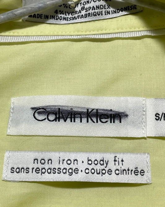 Calvin Klein Yellow Cotton Shirt For Men Small | Preloved Labels