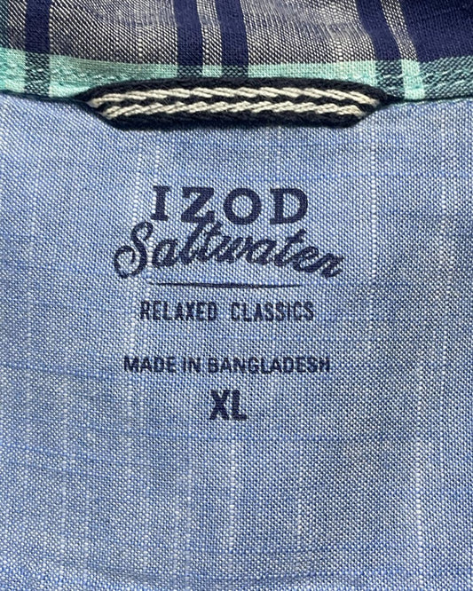 Izod Blue Cotton Shirt For Men Large | Preloved Labels
