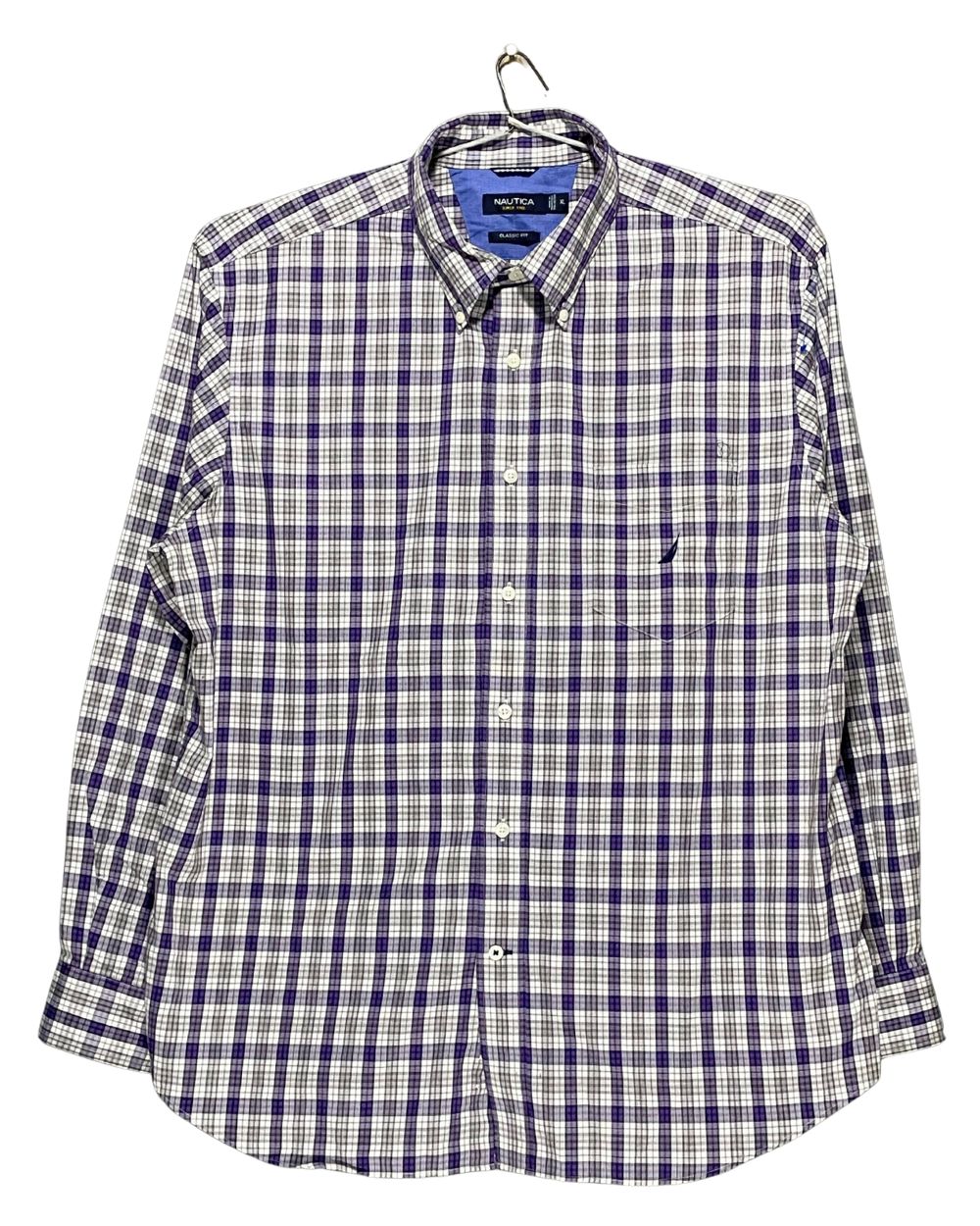 Nautica Purple Cotton Shirt For Men X Large