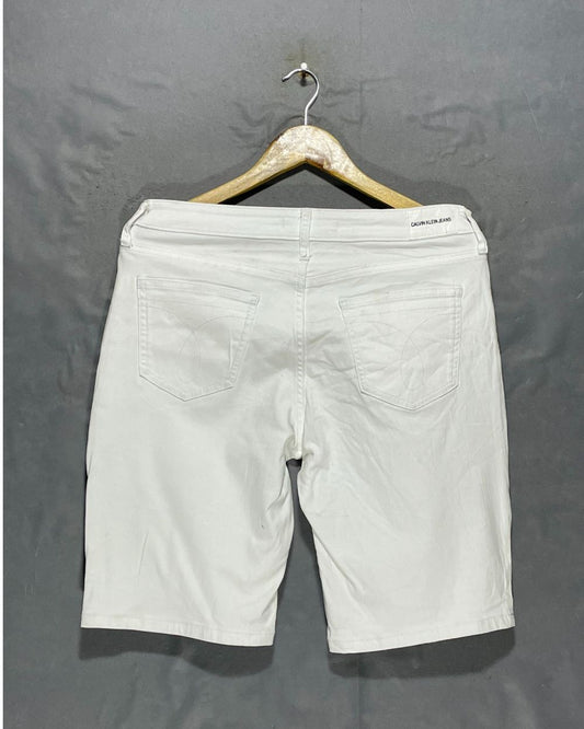 Calvin Klein White Cotton Short For Men Medium