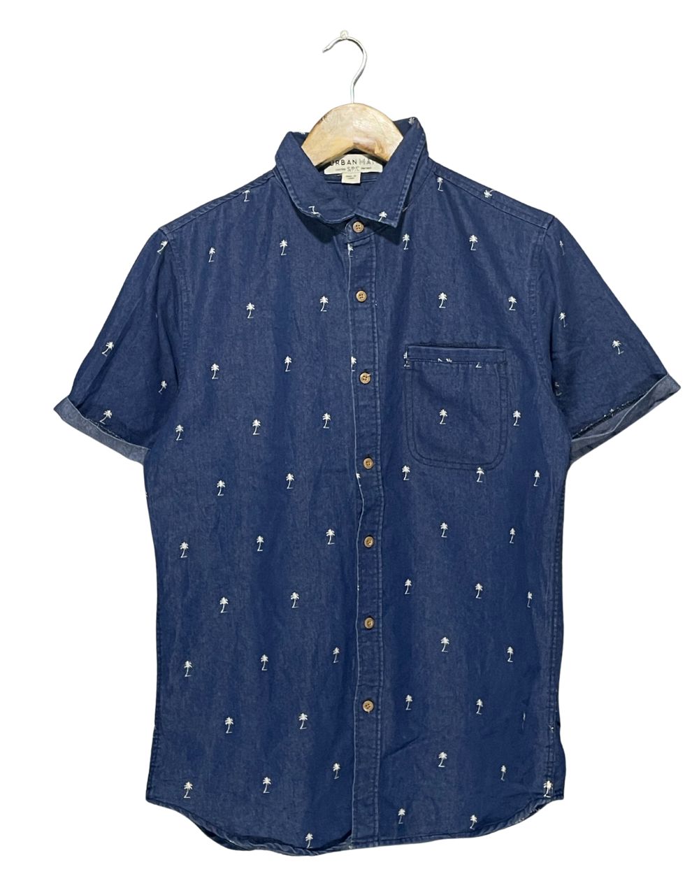 Urban Man Yellow Cotton Shirt For Men Small
