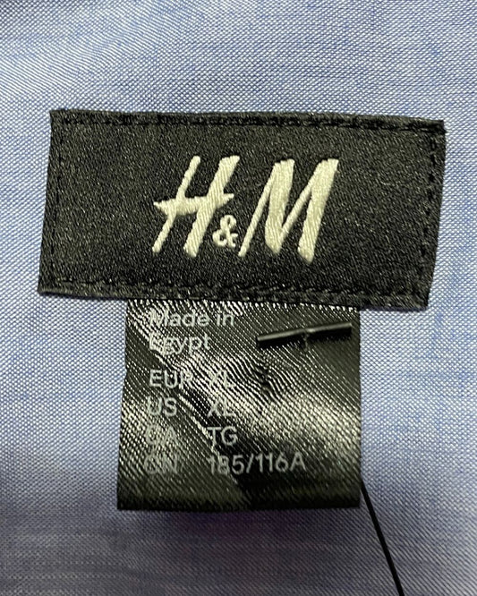 H&M Blue Cotton Shirt For Men X Large