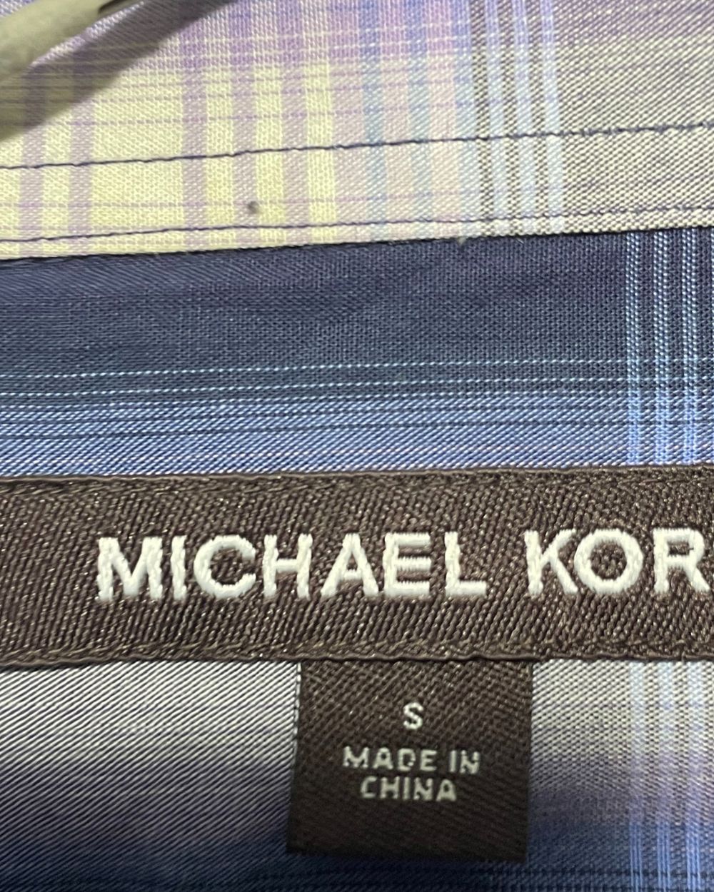 Michael Kors Blue Cotton Shirt For Men Small