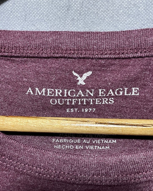 American Eagle Maroon T Shirt For Men M