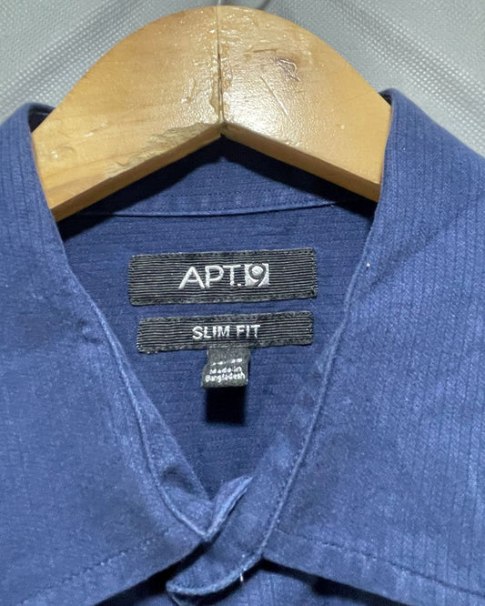 APT.9 Blue Cotton Shirt For Men Large