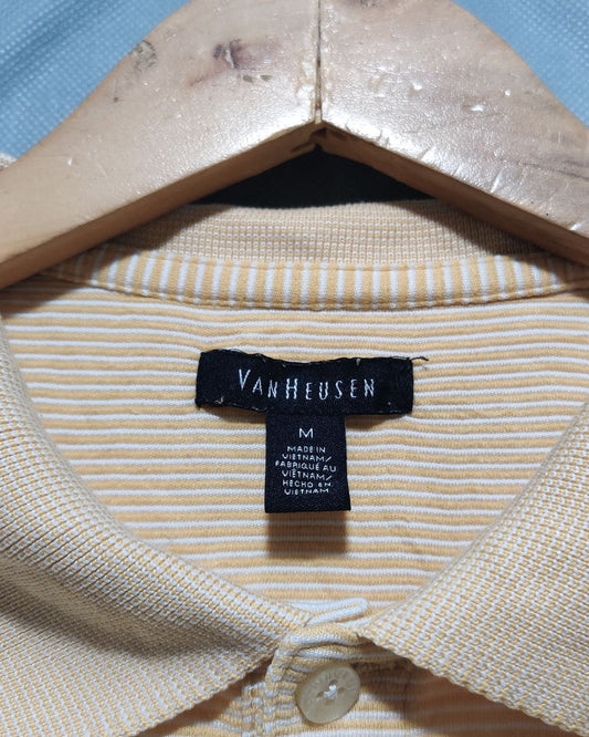 Van Heusen Yellow Cotton Polo T Shirt For Men M