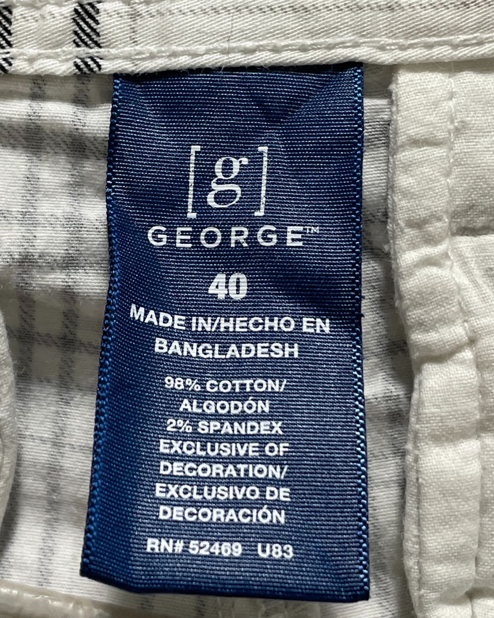 George White Cotton Short For Men XL