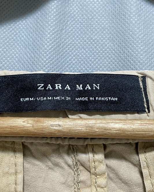 Zara Men Khaki Cotton Short For Men Medium