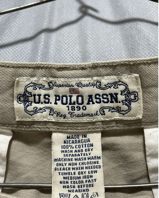 U.S. Polo Assn Khaki Cotton Short For Men Large