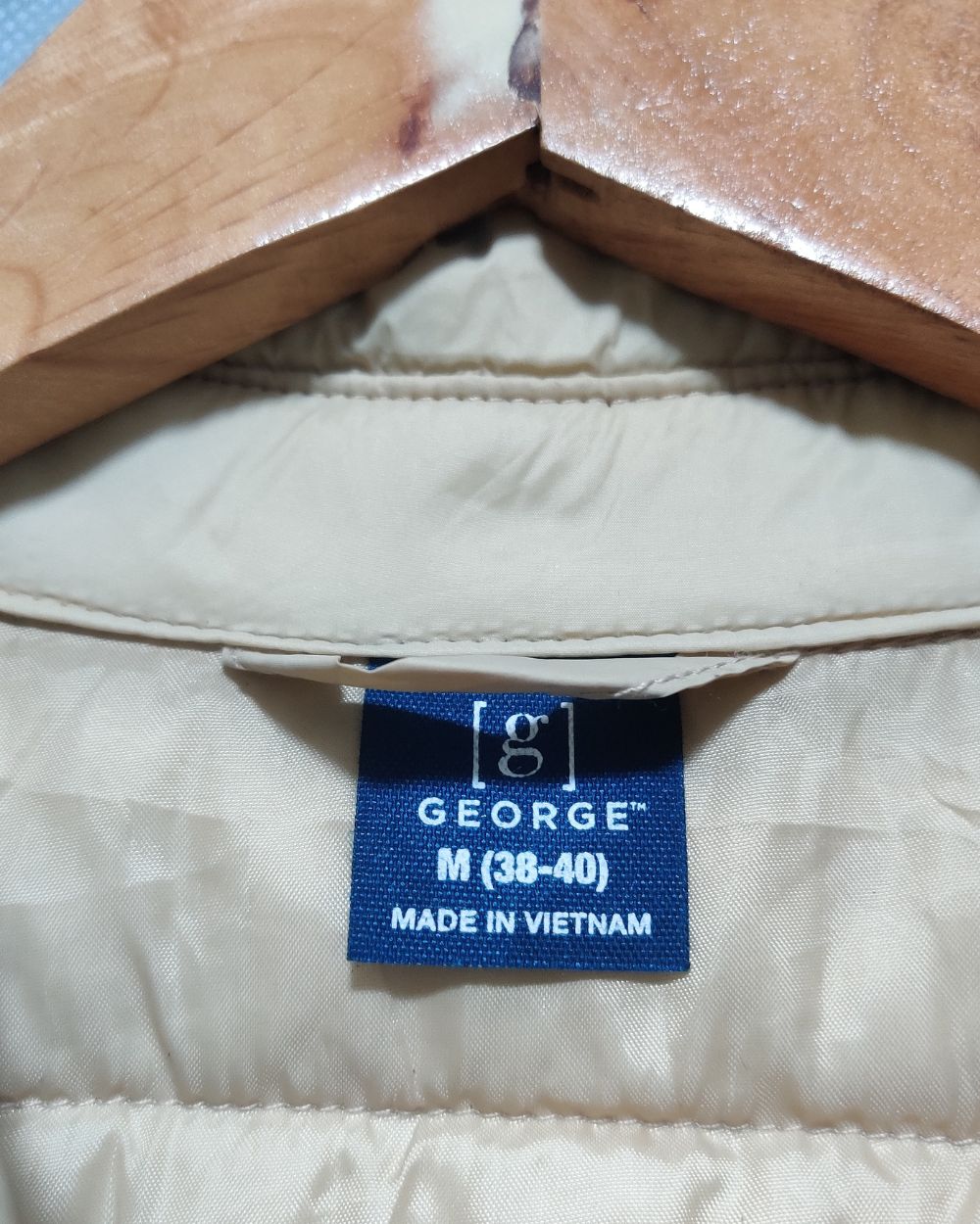 George Cream Puffer Jacket For Men Medium