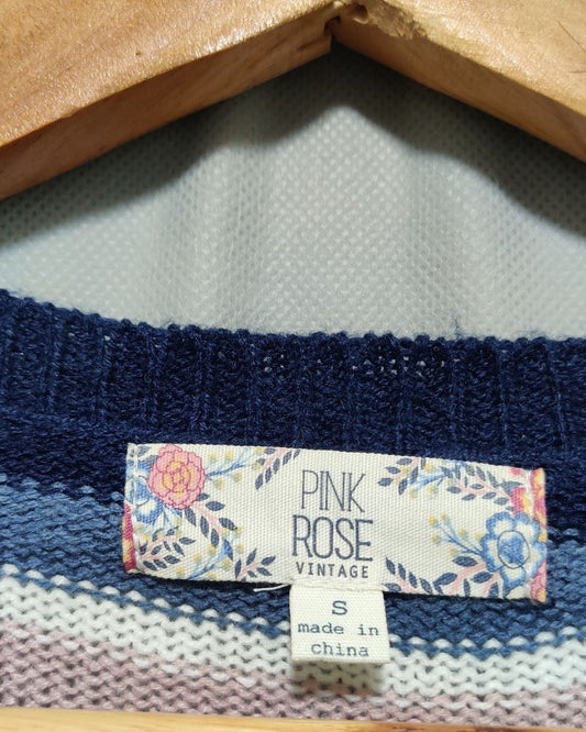 Pink Rose Blue For Women Sweater Small