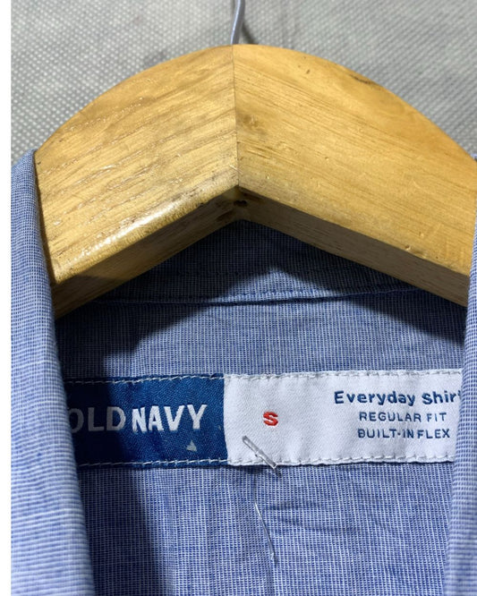 Old Navy Blue Cotton Shirt For Men Small