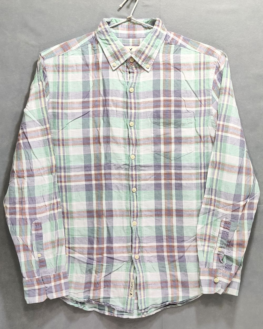 American Eagle Branded Original Green Cotton Shirt For Men